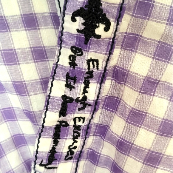 ROAR Buffalo Check Button Down Shirt NWOT Embroidered Design w/Studded Pockets - Picture 9 of 11